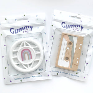 Silicone Cassette Mix Tape Teether - Tan