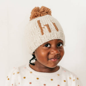 Hi. Pecan Hand Knit Beanie