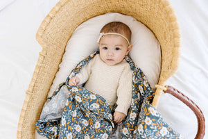 Organic Muslin Swaddle Blanket - Meadow