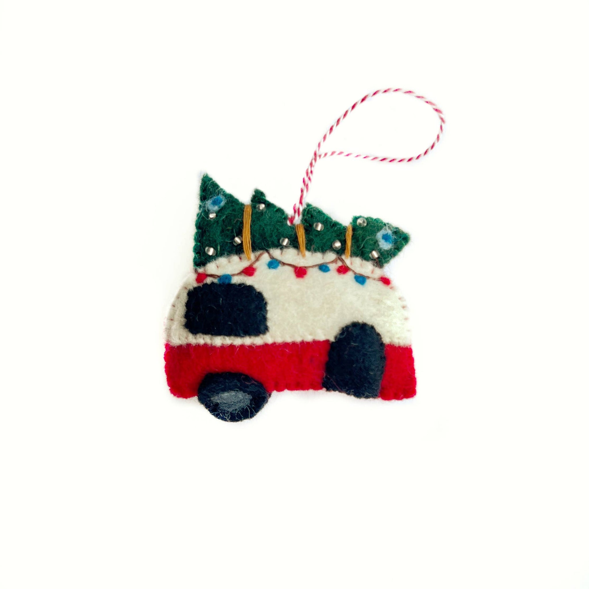 Camper Felt Wool Christmas Ornament  