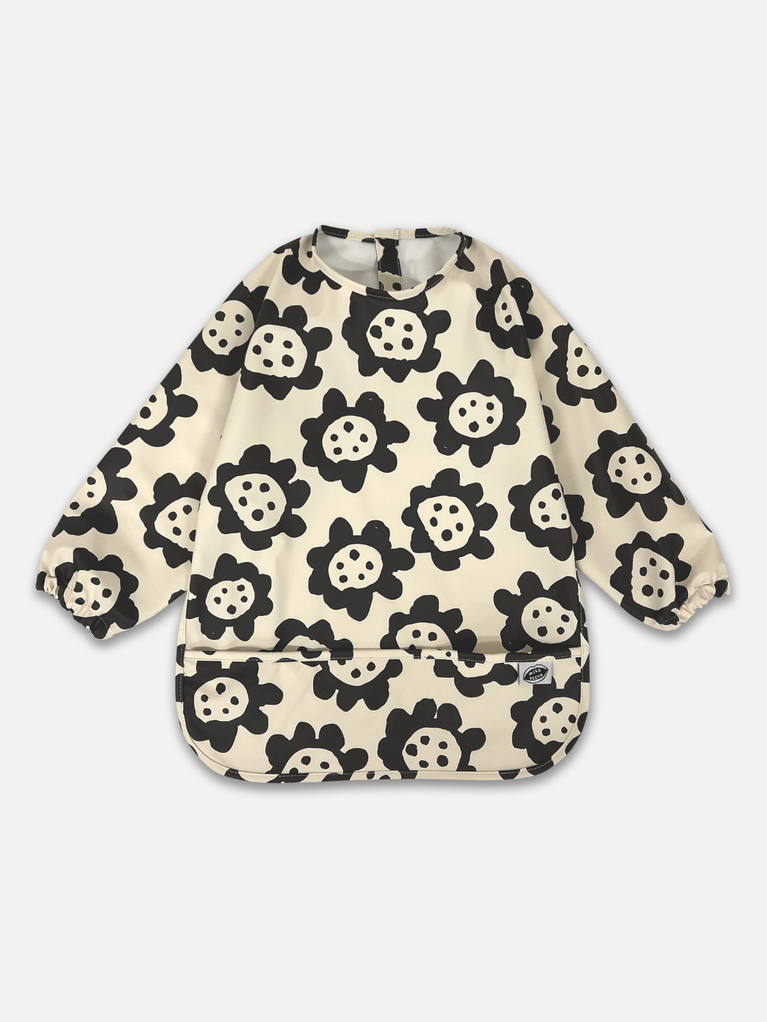 SMOCK BIB Black Sunflowers