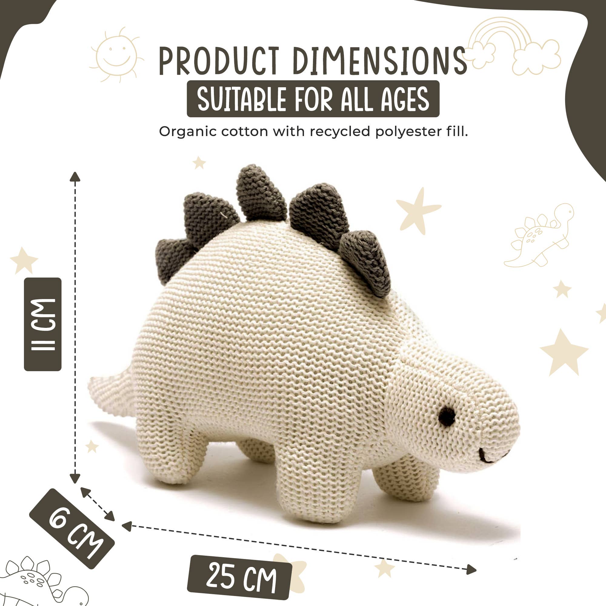 Knit Stegosaurus Dinosaur Rattle