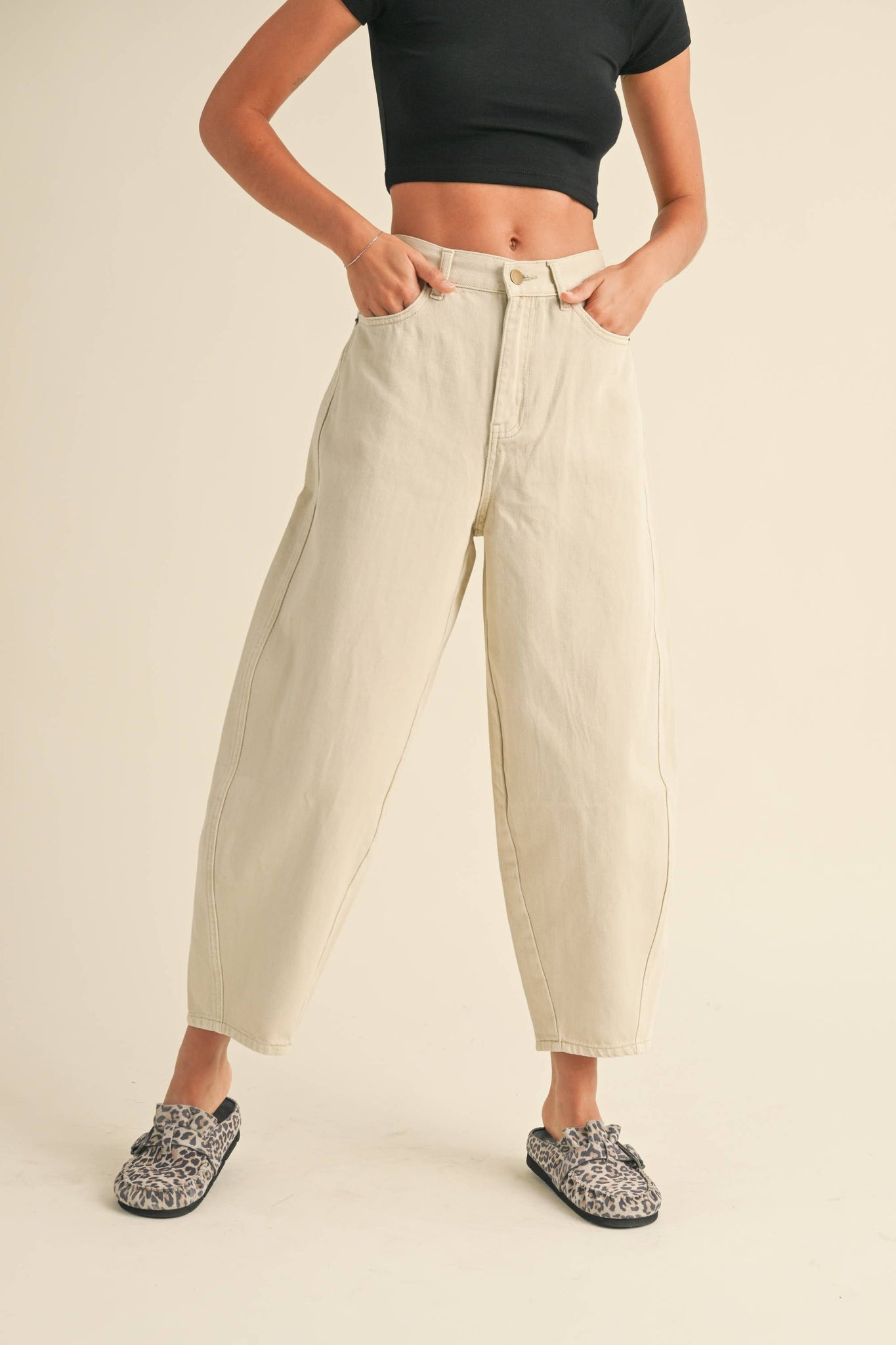 Wellington Barrel Pants Beige